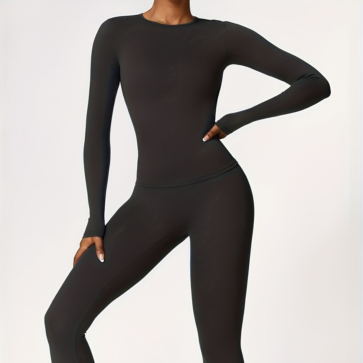 Winter Clothing For Woman - Setelan yoga ketat lengan panjang untuk