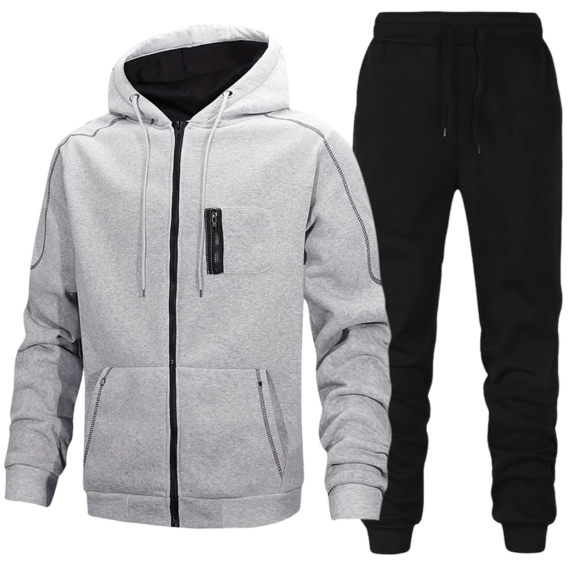 Winter Clothing Material - Setelan Olahraga Pria, Hoodie Kasual, Jaket