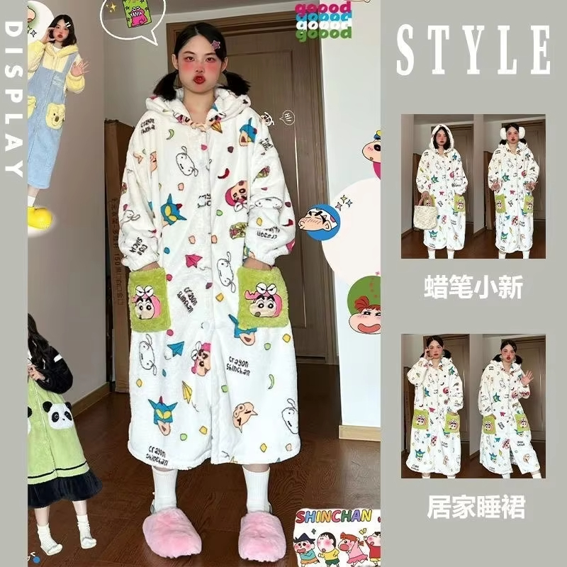 Winter Clothing Girls - Set Piyama Wanita Anime Kawaii Crayon