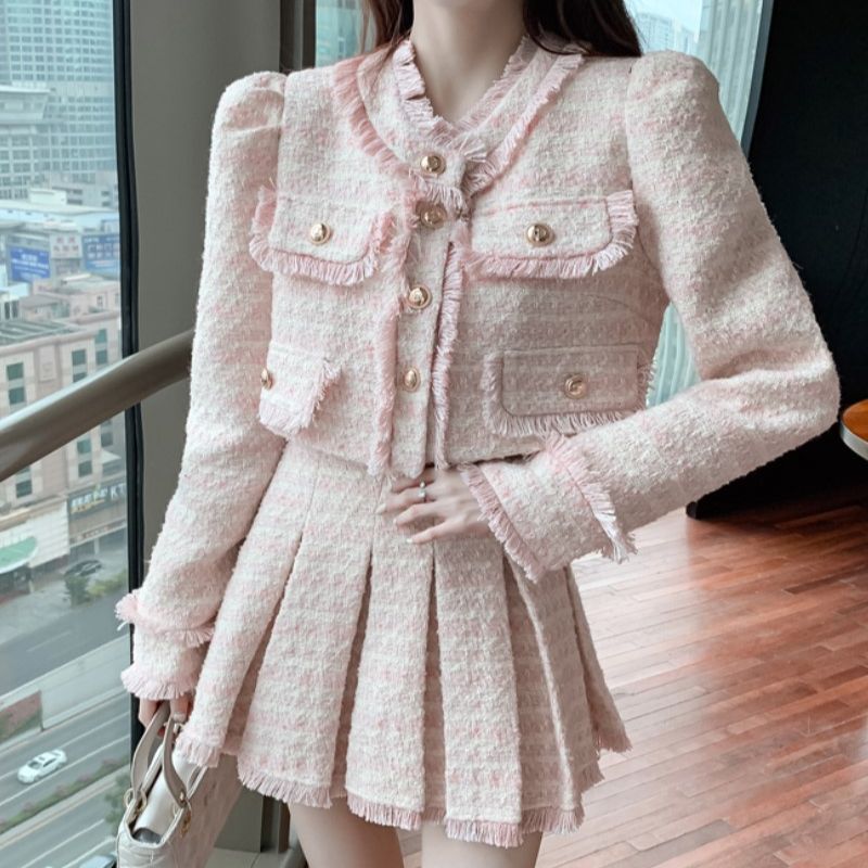 Winter Clothing Line - Rumbai elegan wanita, Y2K setelan Korea