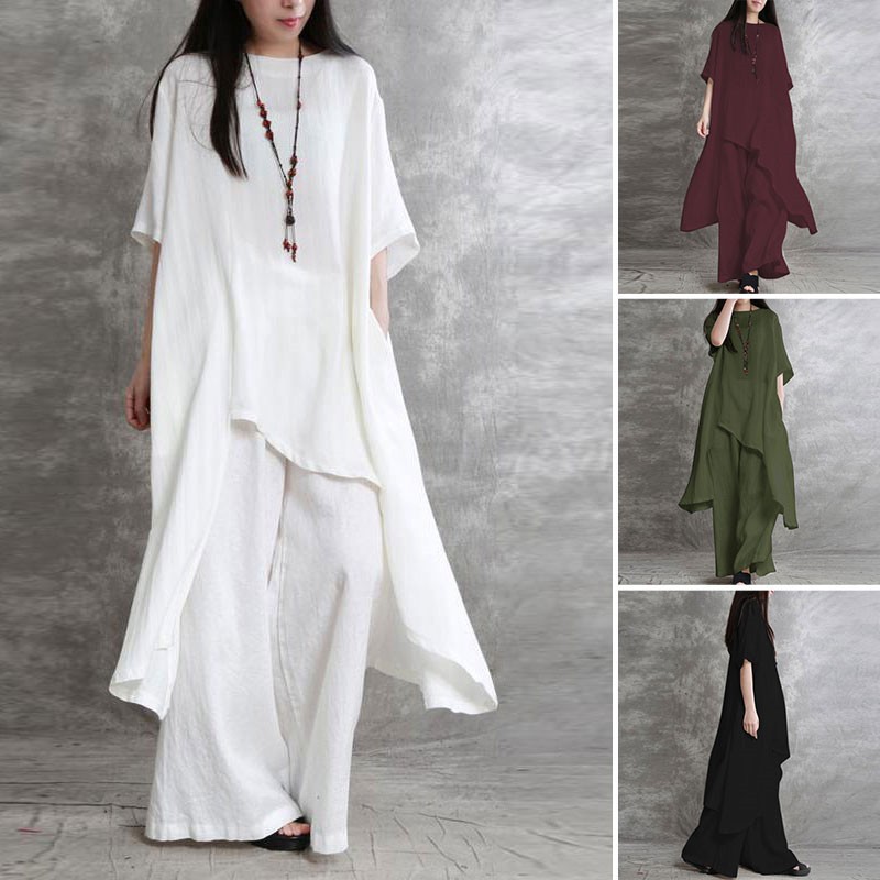 Winter Clothing Girls - Setelan pakaian olahraga wanita katun Linen