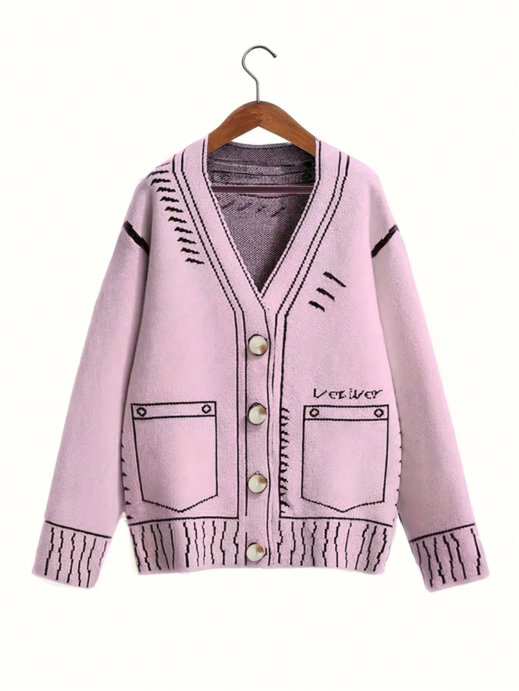 Winter Clothing Line - Kardigan Berkancing Wanita Ukuran Plus Mantel
