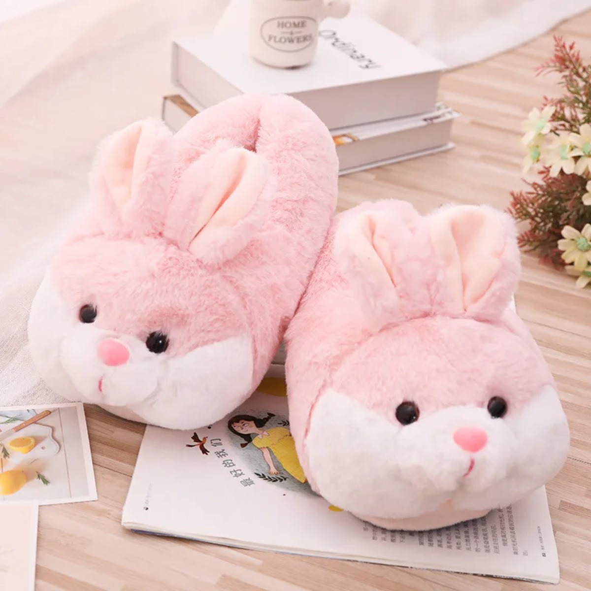 Winter Clothing Material - Sandal Rumah Wanita Bulu Kasual Lucu