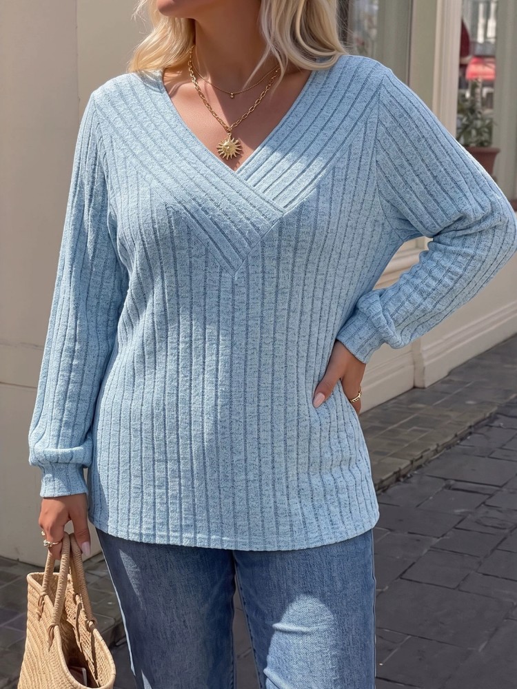 Winter Clothing Plus Size - Sweter Rajut Lengan Panjang Kasual Wanita
