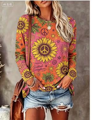 Winter Clothing For Woman - Kaos Wanita Lengan Panjang Motif Bunga