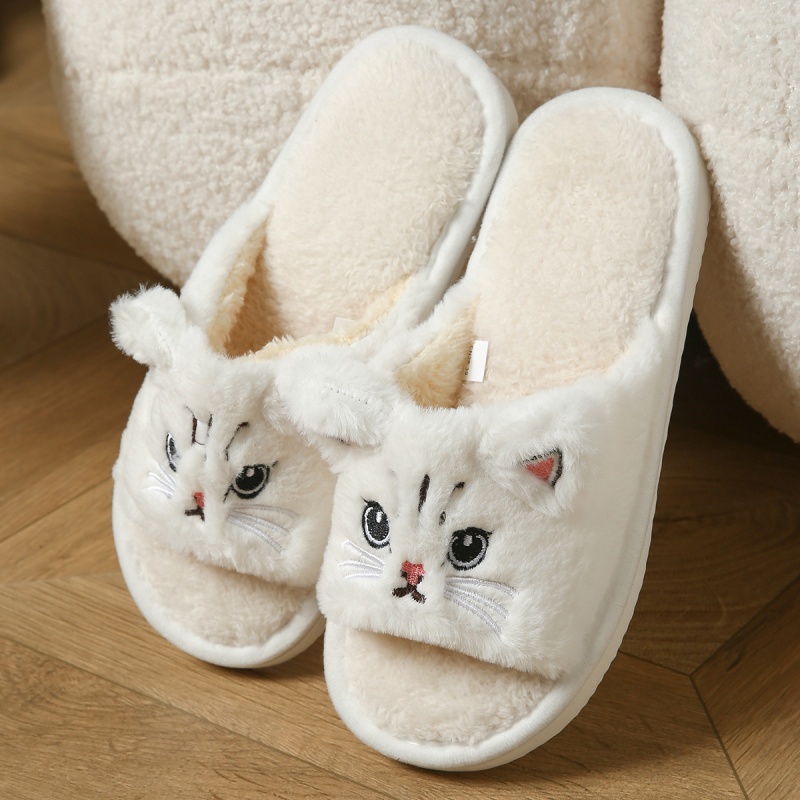 Winter Clothing Material - Sendal Jepit Bulu Kucing Lucu Untuk