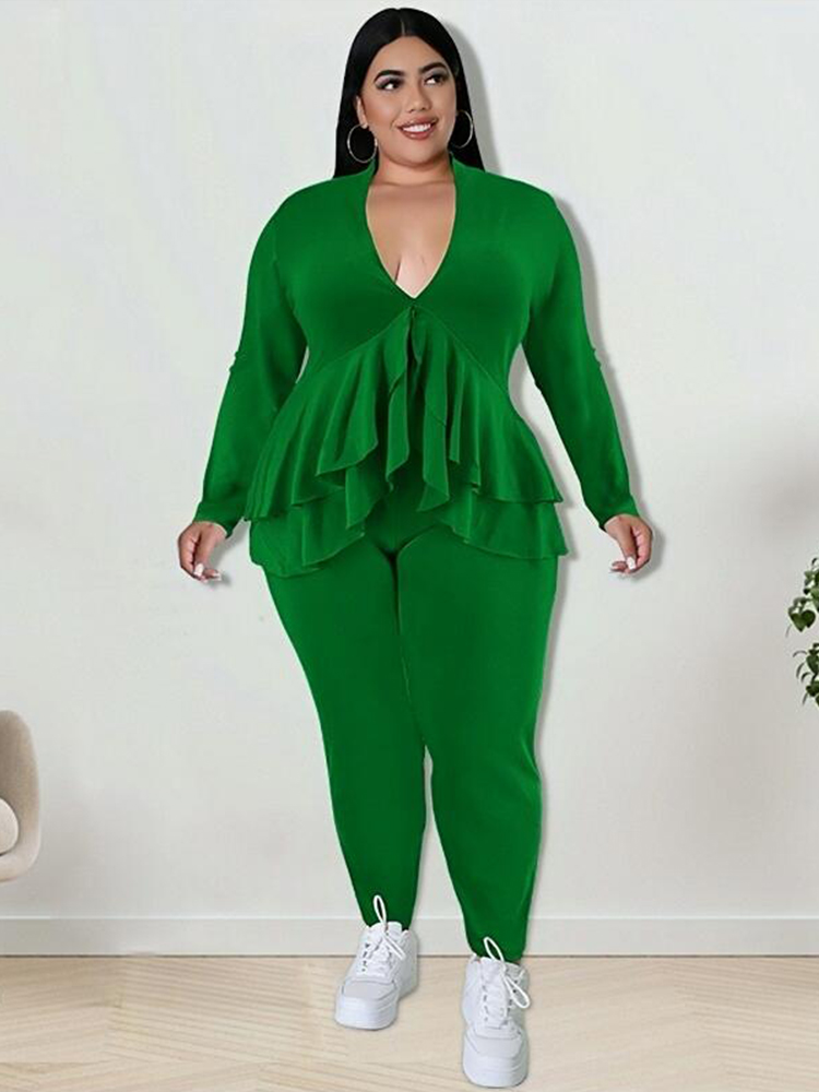 Winter Clothing Plus Size - Pakaian Wanita Ukuran Plus Setelan Celana
