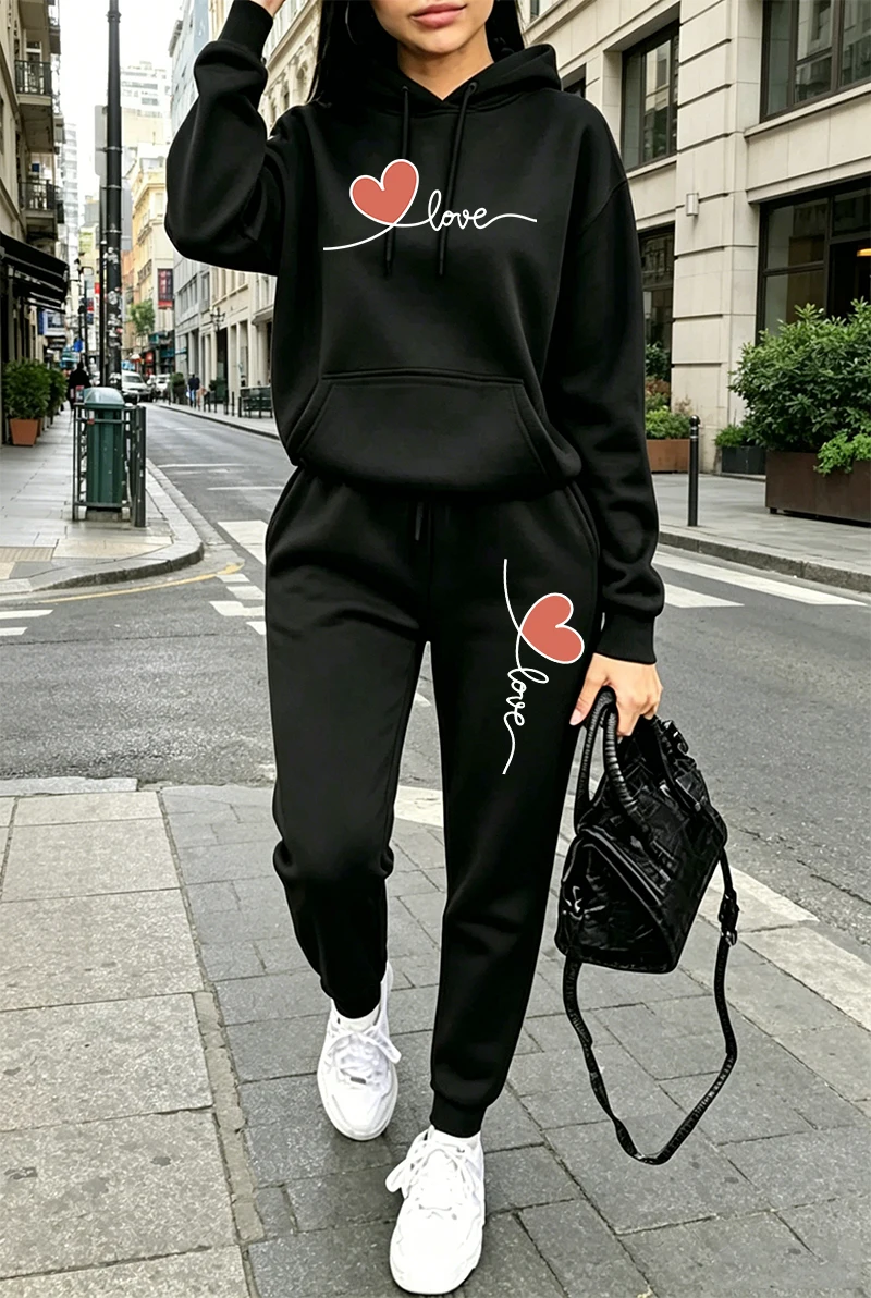 Winter Clothing For Woman - Setelan Olahraga Wanita Motif Cetak Kasual