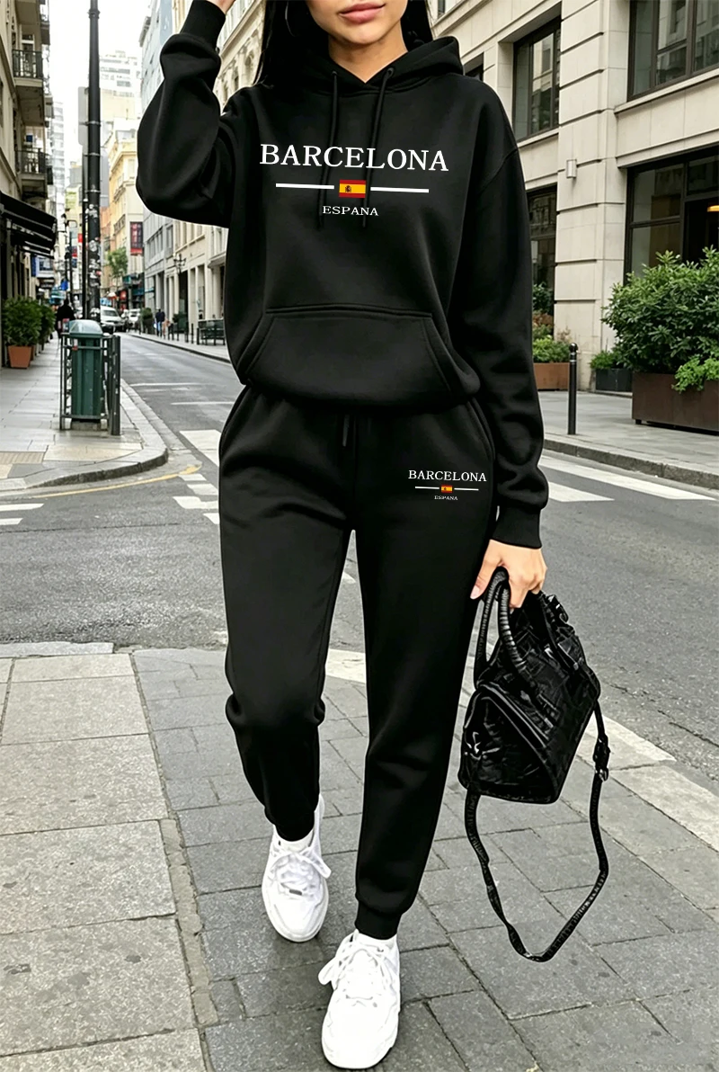 Winter Clothing For Woman - Setelan Olahraga Wanita Modis, Hoodie Kasual