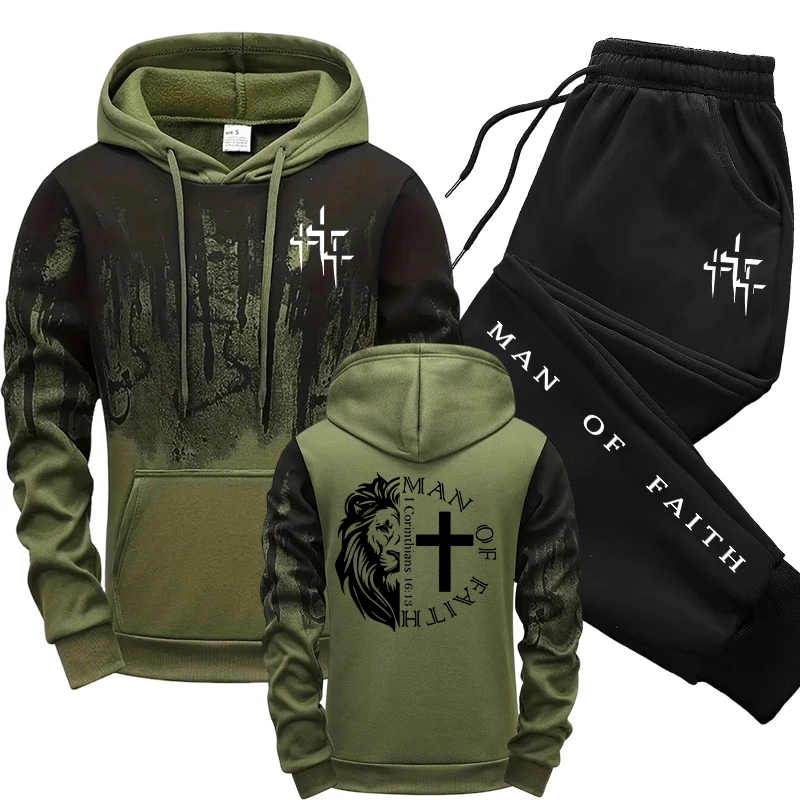Winter Clothing Stores - Setelan Pria Motif Man of Faith,